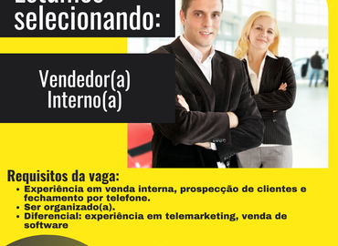 Vaga para vendedor(a) interno(a)